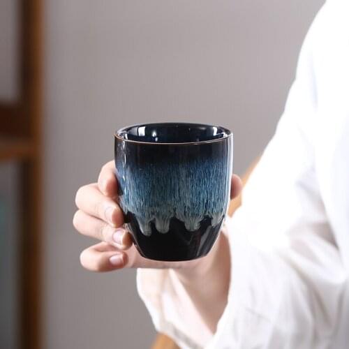 Big Size Ceramic Teacup Blue Porcelain Kung Fu Cup Drinkware 170ml Eco Friendly Eco Friendly Coffee Mug China Tea Set