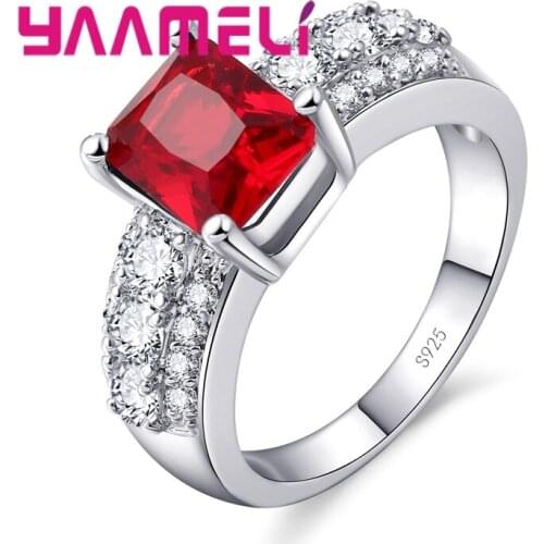 Women Shining Zirconia Rhinestone Austrian Crystal Silver Jewelry Finger Wedding Engagement Party Rings