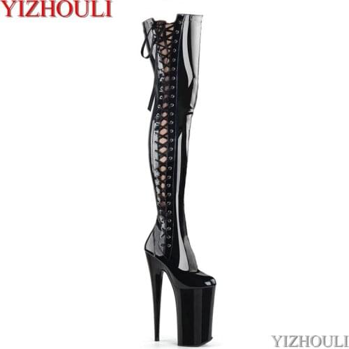Banquet female pole dancing boots, stiletto heels 23 cm high, model stage performance stiletto heels, dancing shoes