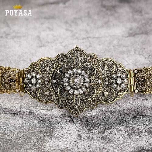2019 New arrival Caucasus Ethnic old gold belt for women Caucasus traditional wedding waist chain for women free shipping