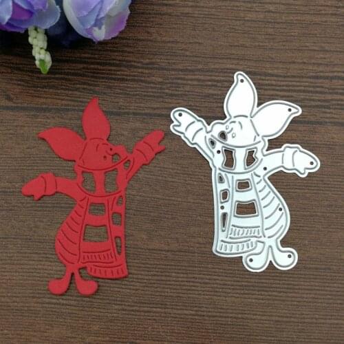 Winter cute pink pig cartoon doll movie Metal Cutting Dies Stencils Scrapbooking Photo Album Card Paper Embossing Craft DIY