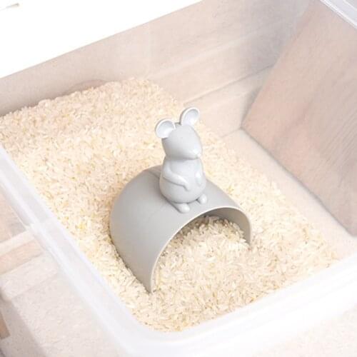 1pcs Rice Measuring Cup Lightweight Rice Spoon Rice Cup Creative Mouse Tao Rice Spoon Cartoon Plastic Small Shovel Kitchen Tool