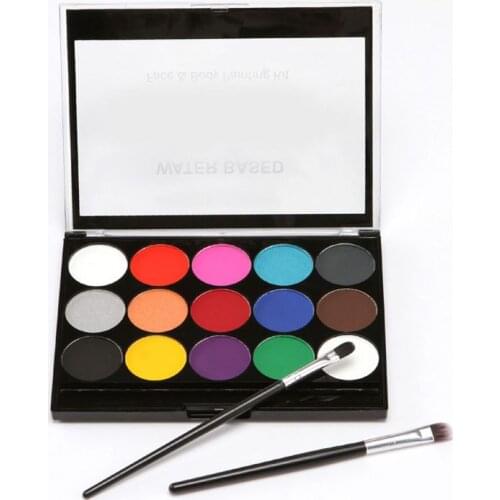 15 Colors Non-Toxic Professional Palette Water Based Paints Body Face Painting Makeup Kit Halloween Party Face Painting