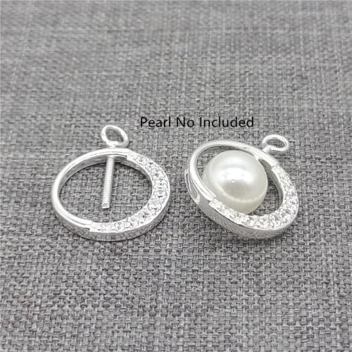 2pcs of 925 Sterling Silver Locket Style Cages w/ Screw Pin for Pearl Bracelet