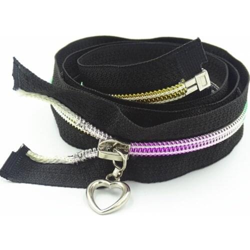 20pcs 5# (20-35.5 inches) nylon zipper colorful tooth gradient tailor sewer process