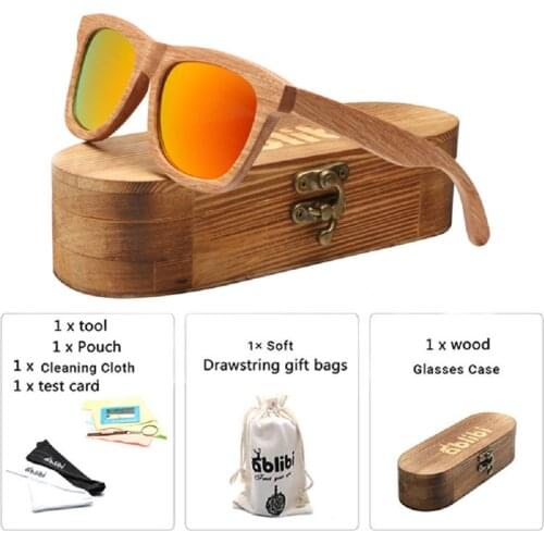 2019 Handmade Vintage Wood Sunglasses,Bamboo Wooden Polarized Sunglasses for Women,Red gafas de sol mujer