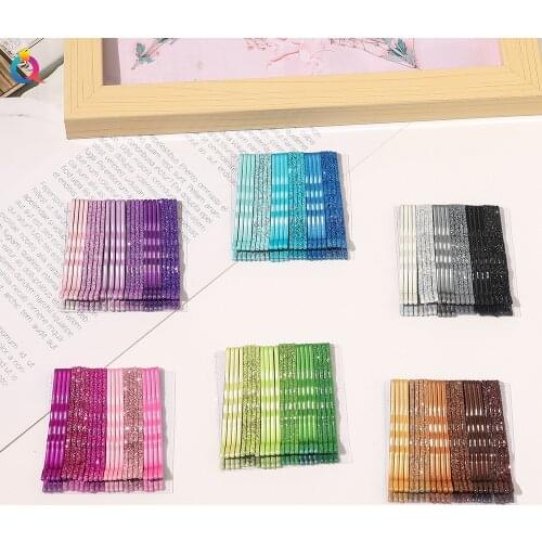 24Pcs Color Tone For Women Lady Girls Glitter Bobby Pins Invisible Wave Hairgrip Barrette Hair Clips Accessories QY123013