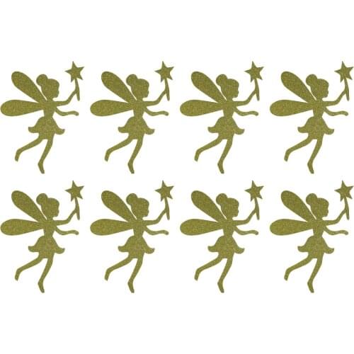 3.7x5cm Fairy gold glitter sticker label