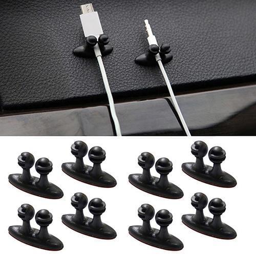 8Pcs Adhesive Car Charger Line Clasp Clamp USB Cable Fixed Sticky Clip Holder