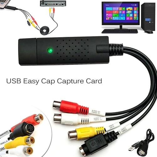 Video Audio Capture Adapter VHS to Digital File Converter VHS To DVD HDD TVCard Express USB2.0 to Video Grabber AudioAV Computer