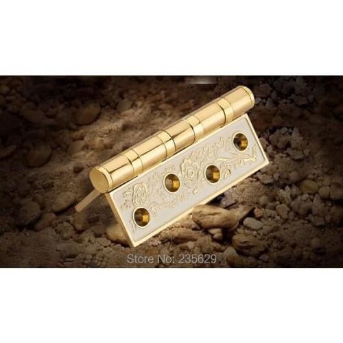 Free Shipping, Satin Gold zinc alloy Hinges for timber door / Metal Door, Easy Installation,Low noise Hinges