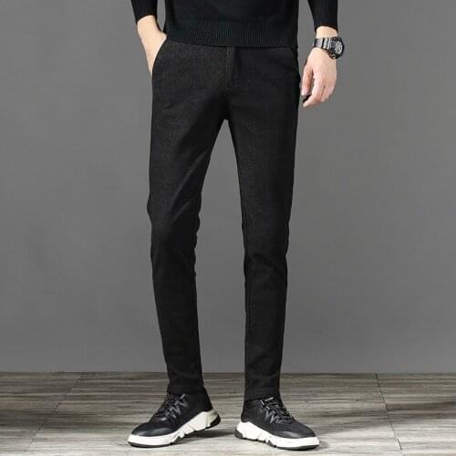 High quality Spring Autumn Winter Long Pants Men Casual Elastic Long Trousers Male Cotton Soft Solid Straight type Pants