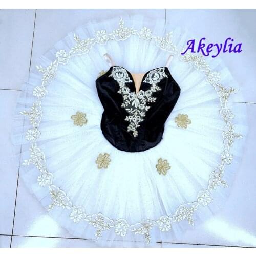 Child Professional Ballet Tutus black white Dress Classical Pancake Tutu Ballerina Dancewea Girls Dance Costumes for baby 19050