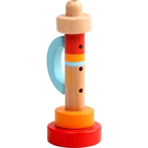 Baby Wood Musical Instrument Toys Small Speaker Wooden Vertical Whistle Small Speakers Trumpet Toy For Children Kids gifts