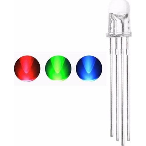 Diameter 5mm LED diode bead clear white to colored light 4pin through hole common anode ,150pcs/lot