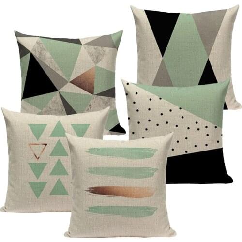 Geometric Tropical Pillow cushion Teal Blue Pillows Decorate Modern Turquoise Green decorative pillow vintage cushion covers