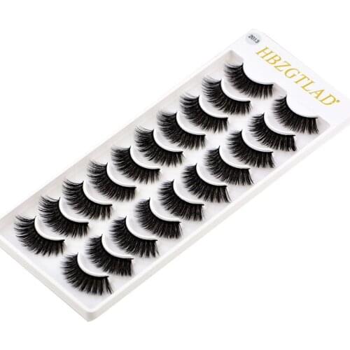 HBZGTLAD 10 pairs natural false eyelashes fake lashes long makeup 3d mink lashes eyelash extension mink eyelashes for beauty