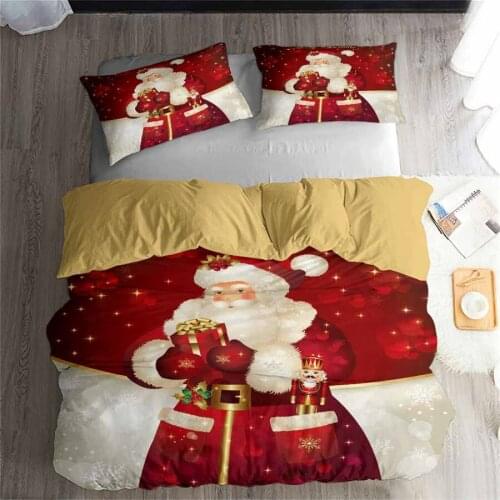 HELENGILI 3D Bedding Set Christmas Print Duvet cover set lifelike bedclothes with pillowcase bed set home Textiles #SD-47