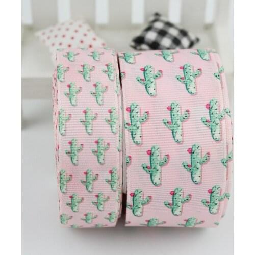 Cactus printed grosgrain ribbon DIY Bow Craft Decor Wedding Party Decoration Gift Wrapping 9mm 16mm 22mm 25mm 38mm 57mm 75mm