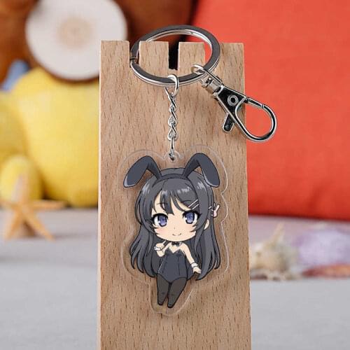 IVYYE Rabbit Girl style Fashion Anime Acrylic Key Chains Cartoon Keyring Keychain Pendant Keyholder Unisex Birthday Gifts NEW