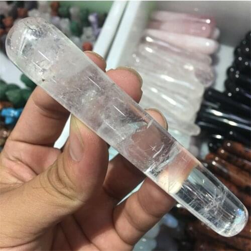 Natural Quartz white crystal massage stick home use woman facial heal