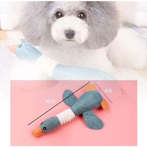 New Fashion Dog Chew Toy Puppy Pet Resistance Chew Cleaning Teeth Animals Plush Cartoon Linen Cloth Wild Goose Toy Pet Supply