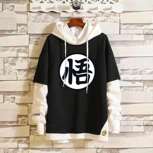 New Pullover Hoodies Sportswear Autumn Winter Men Women Cosplay Goku Anime Hoodie Hip-Hop Cotton Fake Two Casual Tops Sweatshirt