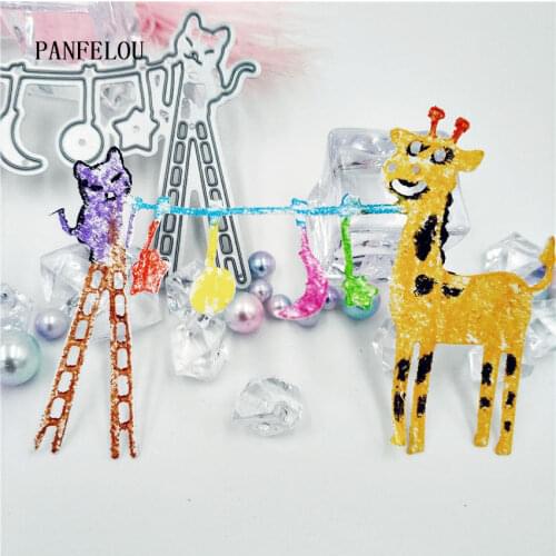 PANFELOU The Giraffe lamp metal craft paper die cutting dies Scrapbooking/DIY Easter Halloween Embossing mould cards
