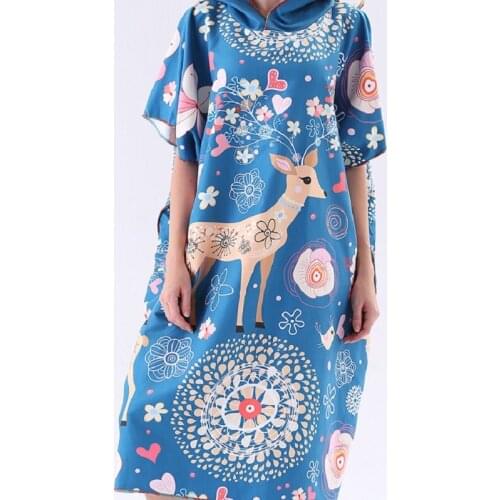 Animal style Microfiber Hooded Beach Bath Towel Outdoor Adult Poncho Bathrobe Towels Women Man Bathrobe 110*88cm