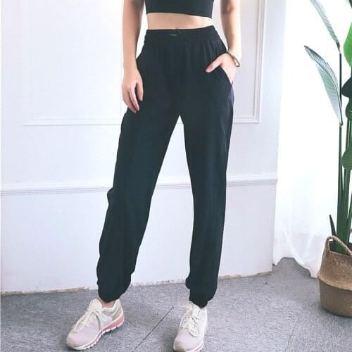 Sport Trousers Women With Pockets Yoga Pants High Waist Sportswear Quick Dry Breathable Loose Casual Running Bottoms For OOTD