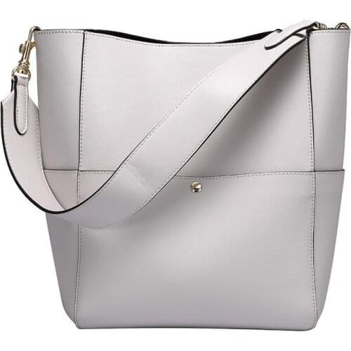 Ladies Shoulder Brown Bag Designer New Large Tote Bag for Women Real Genuine Leather Bucket Handbags Female Luxury Famous Brands