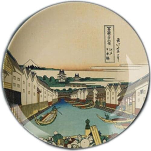 Thirty-six Views of Futake Katsushika Hokusai Japanese Restaurant Decoration Plate Wall Hanging Plate Ceramic Plate Decoration