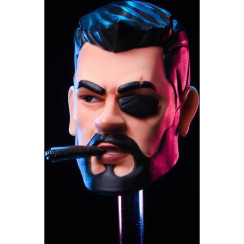 In stock YMTOYS YMT024 1/6 Snake Q Edition Head Sculpt with Eye Mask Cigar F 12" Male Figure Dolls