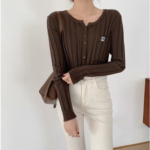 Alien Kitty 2021 New Women Sweaters Knitted Female Solid Elegant Slim Fashion Cardigans Basewear Office Lady Casual Tops