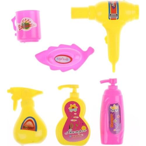 1Set Mini Doll House Hair Dryer Bath Soap Cup For Doll Kids Toy Doll Miniature Bath Supplies Bathroom Product Accessory