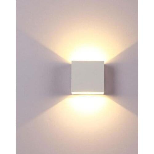 1 Pcs 6W LED Aluminium Wall Light Simple Style Square LED Wall Lamp Bedside Lights Bedroom Wall Arts Lampada Home Decoration