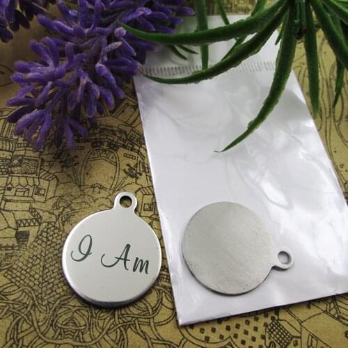 20pcs--"I Am"stainless steel charms 5 styles for choosing DIY Charms for necklace bracelets