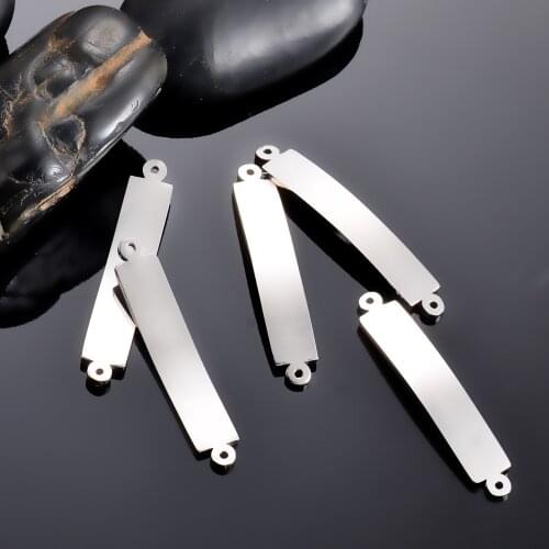 10Pcs Blank Bar High Polish Stainless Steel Charms Connector For Women Men Jewelry DIY Making Bracelet Accessories