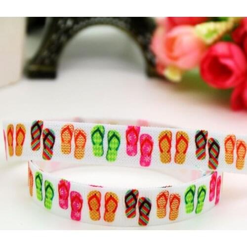 5/8'' Free shipping Fold Elastic slippers printed headband headwear hairband diy decoration wholesale OEM H5496