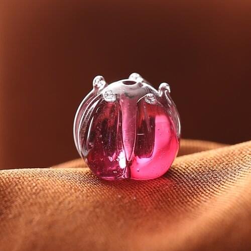 8pcs 12x10mm 3D Round Flower Shape Czech Lampwork Glass Loose Beads for DIY Earrings Crafts Jewelry Making Findings