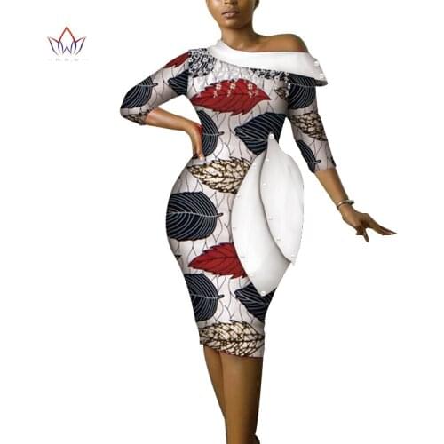 African Dresses for Women Vestidos Tasel Elegant Ankara Dresses dashiki Plus size Off Shoulder African Clothing WY3686