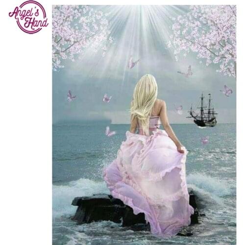 5D DIY diamond embroidery beauty and sea diamond painting Cross Stitch full square Rhinestone mosaic home decoration