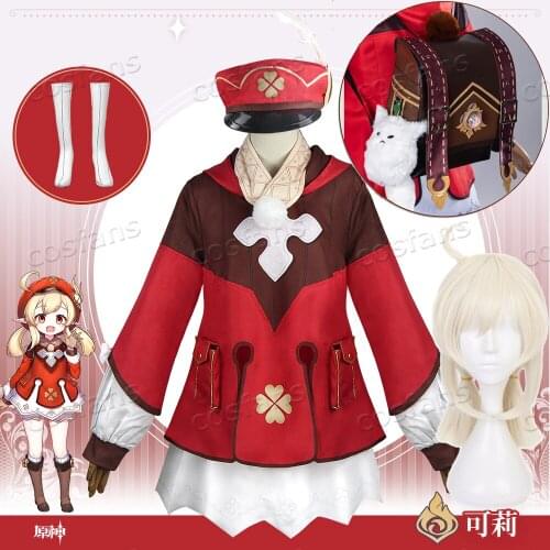 Genshin Klee Cosplay Одежда One Piece Bag Шапка Glasses Gloves Шарф Shorts Costumes Girls Game Sets Impact Project Accessories