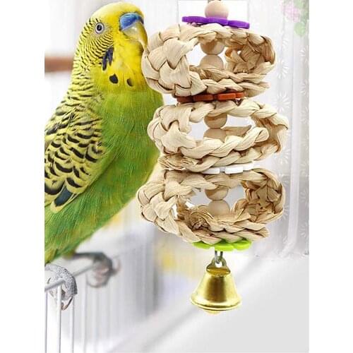 Wooden Parrot Stand Perch Bird Toy Combo Set Bird Cage Accessory Bird Stair Swing Stand Stick Parrot Toy
