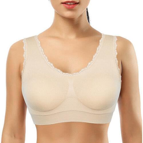 Women Fitness Bra Tube Tops Sexy Lingerie Wire Free Full Cup Gym Sports Active Bras Padded 8 Colors S M L XL XXL XXXL Dropship