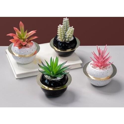 Home Artificial Creative Ornaments Succulent Plants With Pot For Living Room Decoration Wedding Garden Outdoor Decoration