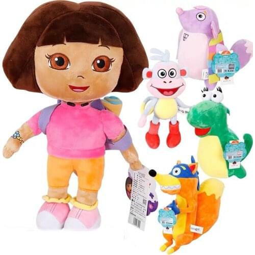 HOT Echt 15-30cm Dora the Explorer Laarzen swiper cartoon Pluche Soft gevulde Doll Kinderen Speelgoed kinderen Verjaardag gift