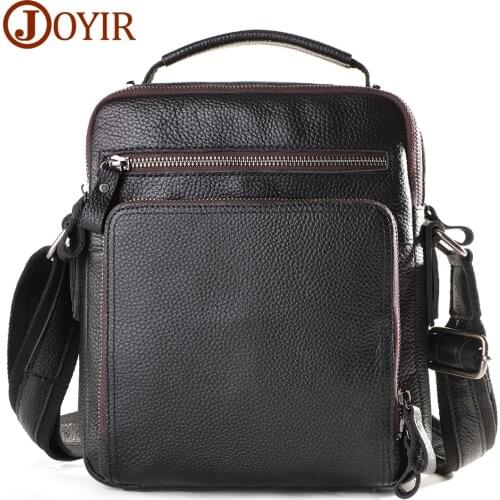 JOYIR Genuine Cow Leather Messenger Bags Flap Fashion Shoulder Crossbody Bags for Men Travel Casual Tote Handbag Male 2021