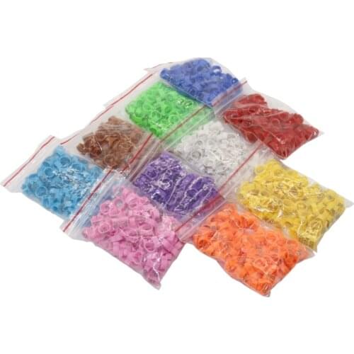 1000 Pcs 10 Colors No.001~100 Inner Diameter 8mm Bird clip ring Digital Parrot Clip Rings Band Foot Ring Bird Supplies