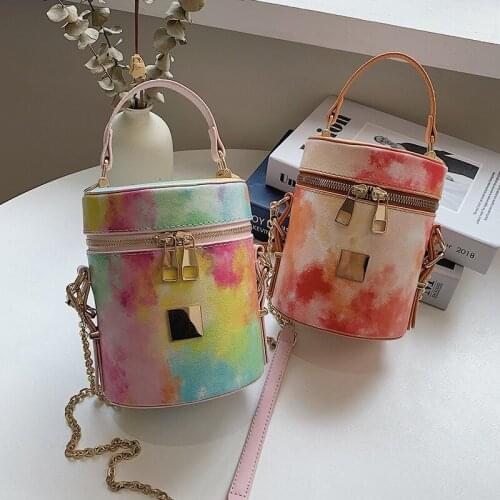 Wriufred Portable bucket bag 2021 summer new womens bag fashion mobile phone handbag chain shoulder messenger bag